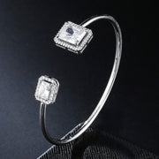 Adjustable CZ Open Women's Bracelet Cuff Bangle Bracelet