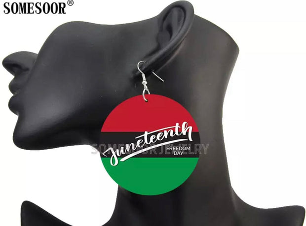 Juneteenth- Pan African Flag Earrings