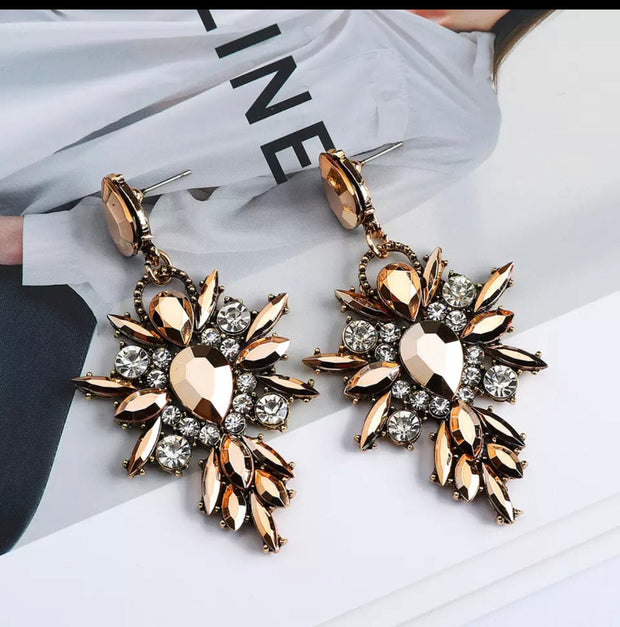 Copy of Dangle Vintage Champagne  CrystalEarrings