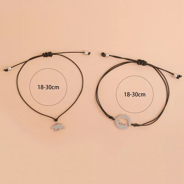 Mother & Daughter Elephant Bracelet Set
