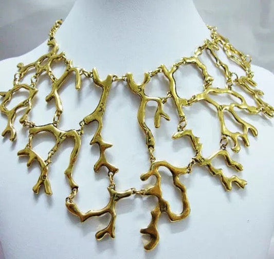 Gold Art Deco Statement Necklace
