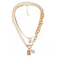 Heringbone Chain with pearl Charm