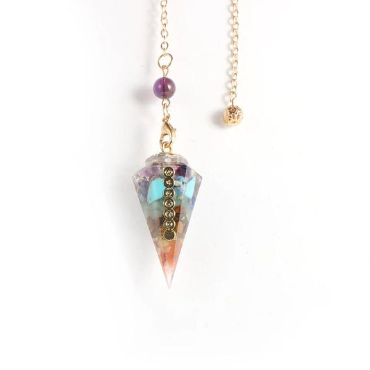 Seven Chakra Pendelum Crystal Necklace