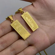 Gold Dollar Bill Necklace