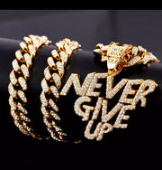 Never Give Up Blinged Out Necklace
