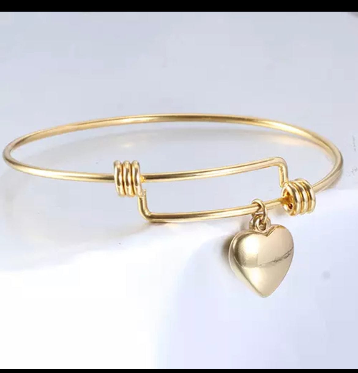 Bangle Heart Bracelet (Silver or Gold)