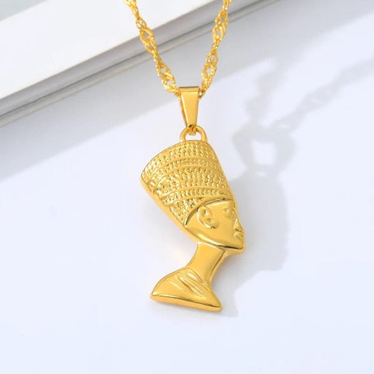 GoldEygptian Queen Nefertiti Pendant Necklace