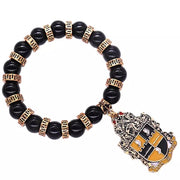 ALPHA PHI ALPHA BEADED BRACELET WITH ALPHA PENDANT SHIELD