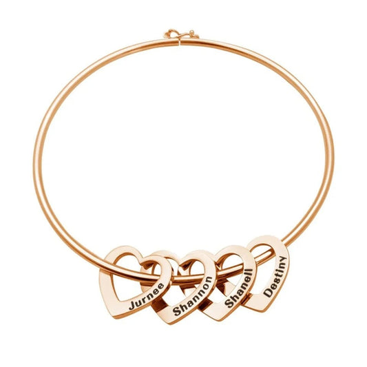 Personalized Adjustable Bangle (Silver, Gold or Rose Gold