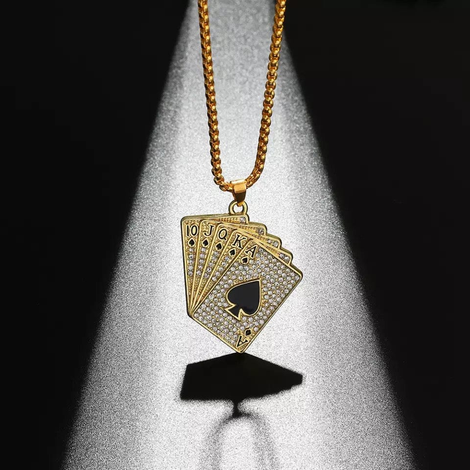 Iced out Playing Cards with Ace of Spades