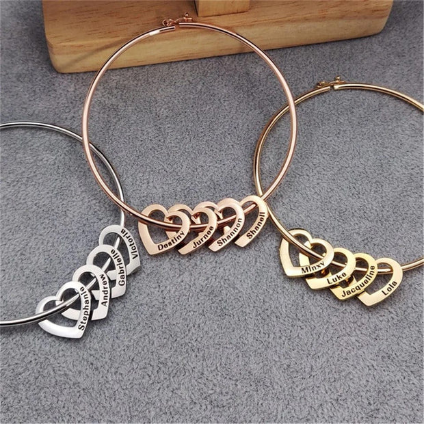 Personalized Adjustable Bangle (Silver, Gold or Rose Gold