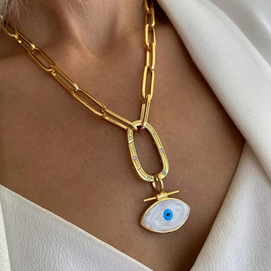 protection Evil Eye gold Necklace