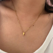 Mini Gold Cross Necklace