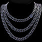 Iced Out Boss Blue Cuban Necklace Set