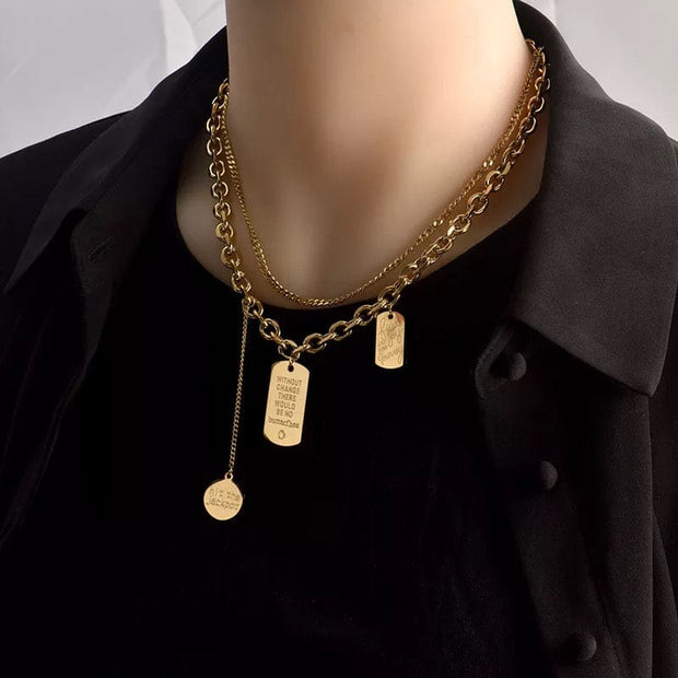 Gold Layered Unisex Necklace
