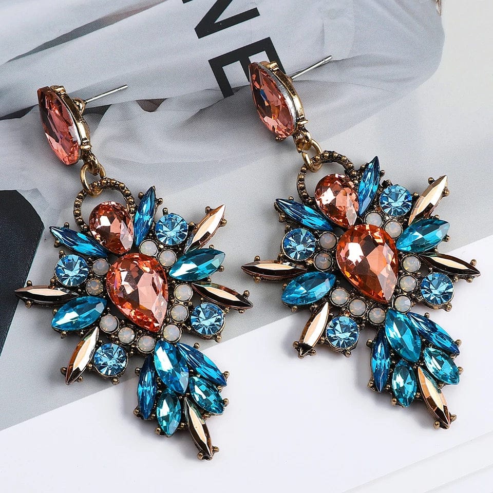 Dangle Vintage BlueCrystal Earrings