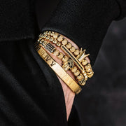 4piece Gold Crown Men's Bracelet