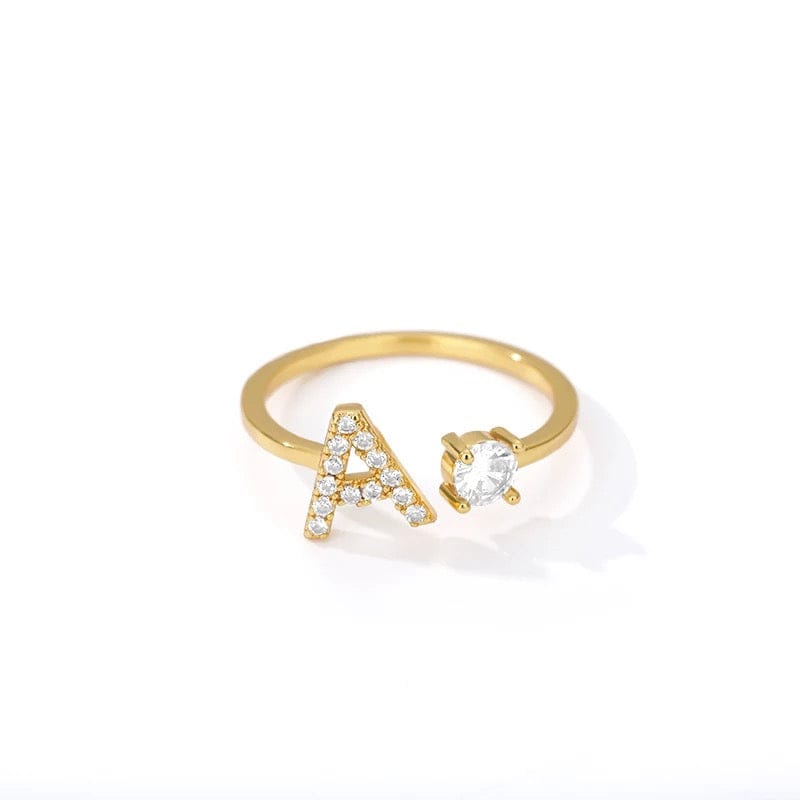 Adjustable Gold Initial Ring A-W Initials – Mod Mode Store