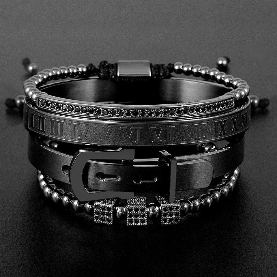 4 PCs/set Titanium Steel Men's Bracelet