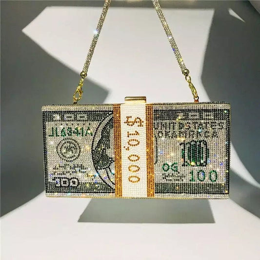 CrossBody Ten ThousandDollar Stack of Cash/Clutch Handbag