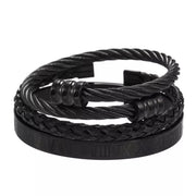 Mod Mode's Black Out Men'sBangle Bracelet Set