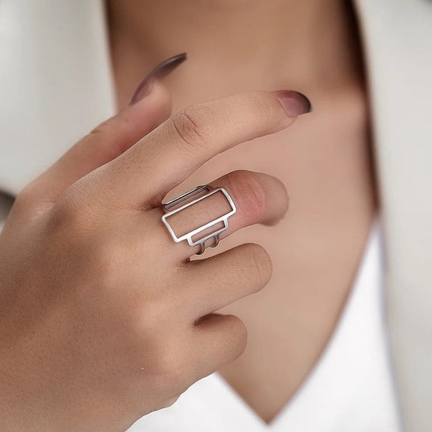 Geometric Women's Ring ( Gold or Silver)