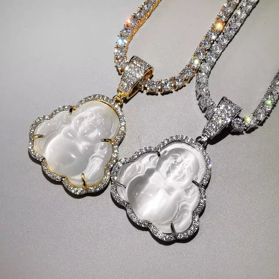 Clear Blinged Out  Buddha Necklace