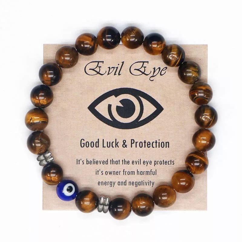 Natural Stone Evil Eye Good Luck& Protection Bracelet