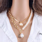 Heringbone Chain with pearl Charm