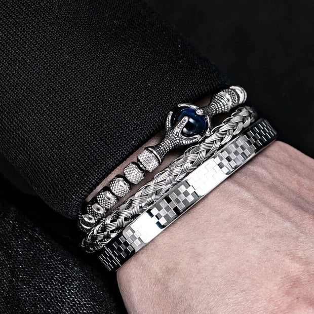 Lavish Silver Eagle Men's Bracelet  Rope Men's Bracelet