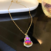 Opal Buddha Gold Necklace