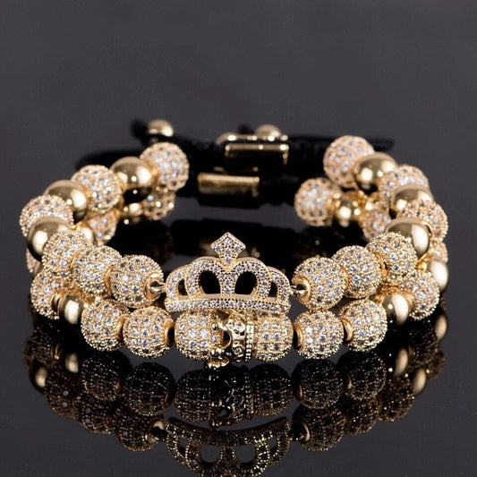 Luxury Double Crown Beaded Bracelet