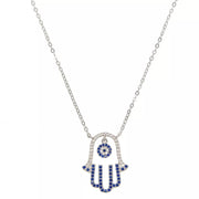 Lucky Hamsa Sterling Silver Necklace