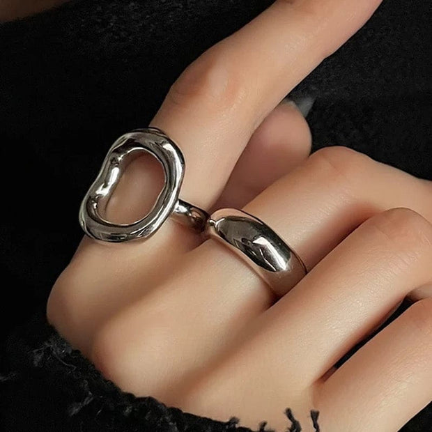 Minimalist Silver Ring Set