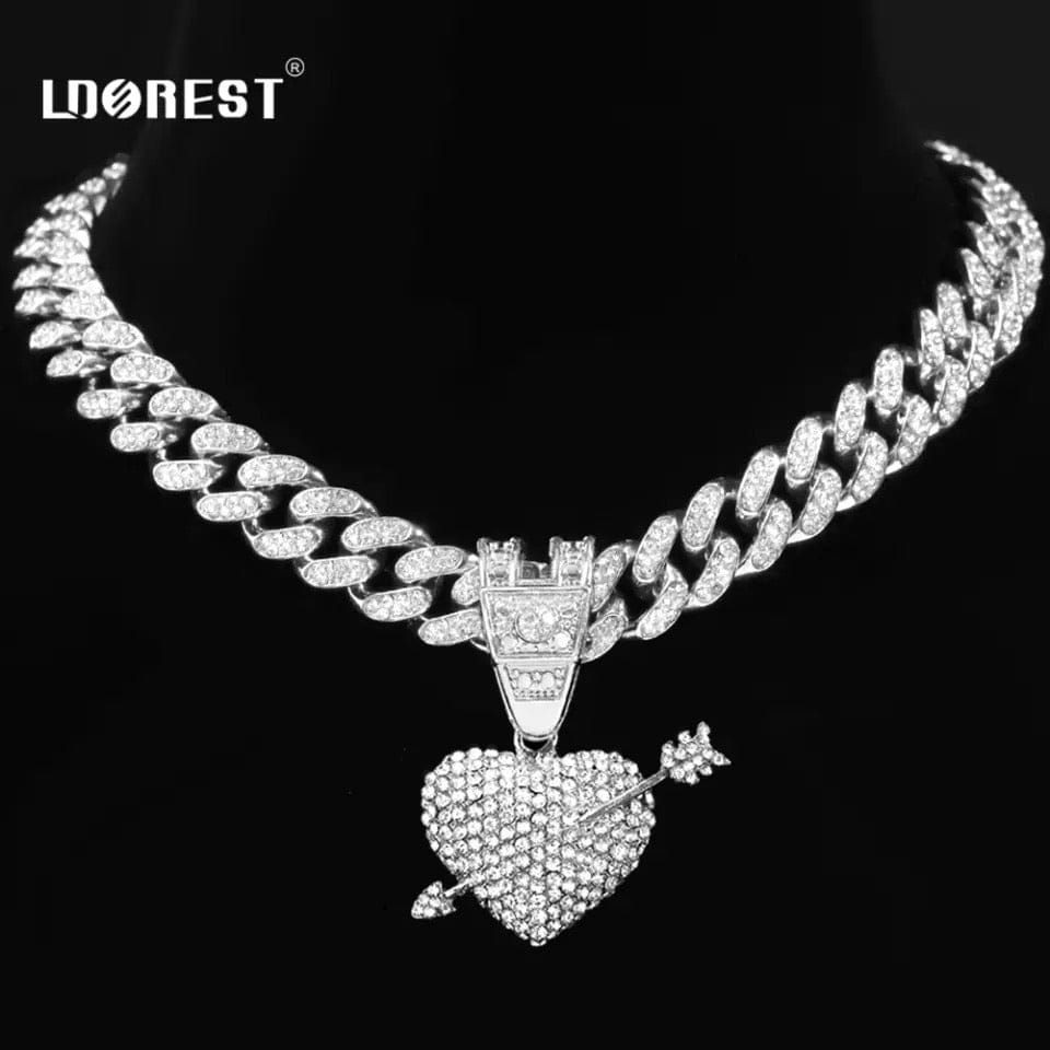 Iced out  Heart Heart Necklace