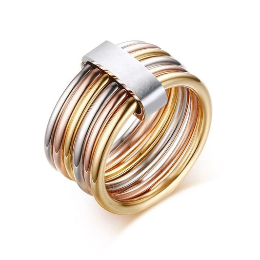 Chic Interlocked Stacked MulticolorWomen's Ring