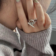 Silver Buckle Chain Ring