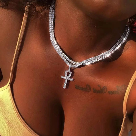 Blinged out Cross Necklace