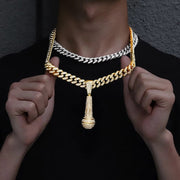 Blinged Mic Necklace (Silver or Gold)