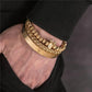 Luxury Gold Roman Royal Crown Charm Bracelet