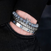 3 Piece Silver Lux  Men's Bracelet Set