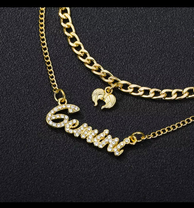 Gold Gemini Layered Necklace