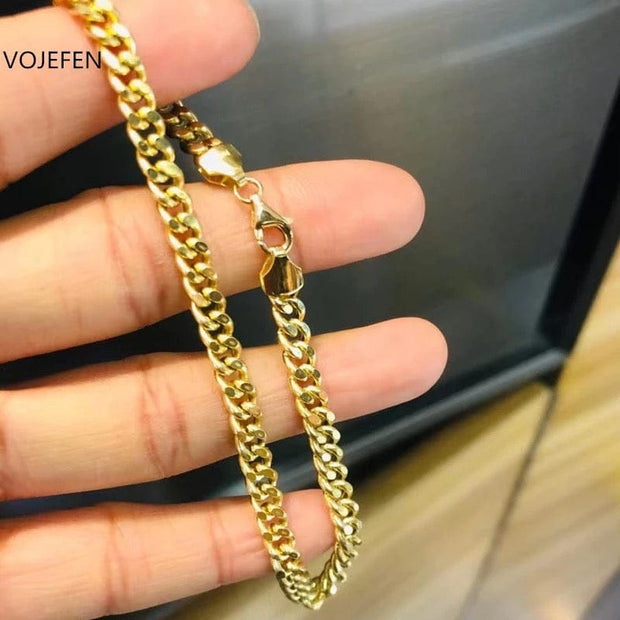 18k Gold Cuban link Men's Bracelet
