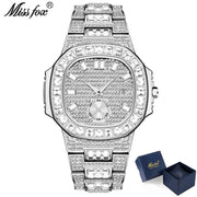 Silver Iced Out Men's Watch