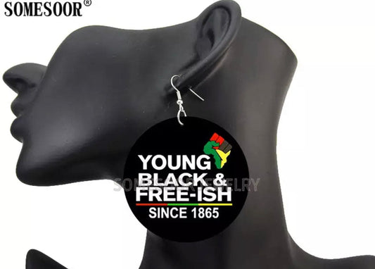Young Black And Free Juneteenth Earrings