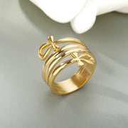 Double Coil GoldAnkh Women's Ring