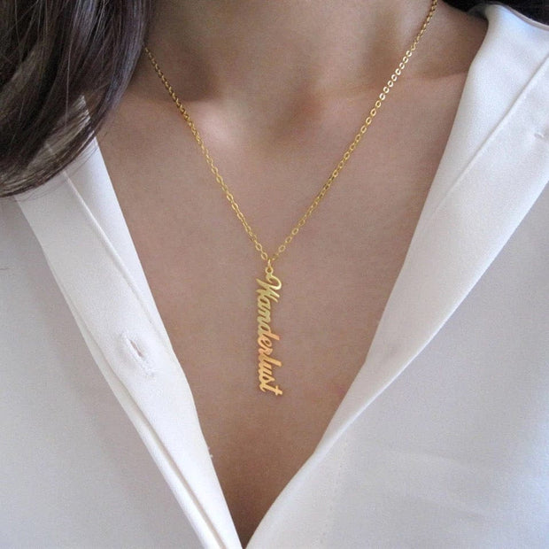 Gold Custom Vertical Necklace