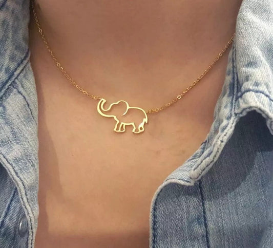 Gold Dainty Elephant Necklace